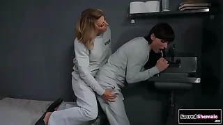 SacredShemale&period;com - Trans prisoner Natalie Mars anal toyed